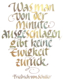 Kalligraphie von Matthias Grschke -was man von der Minute