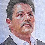 12-05-30 Udo Komenda Saalchef Aquarell von Gunter Kaufmann ber�hmte Portraits P5300031 150x150