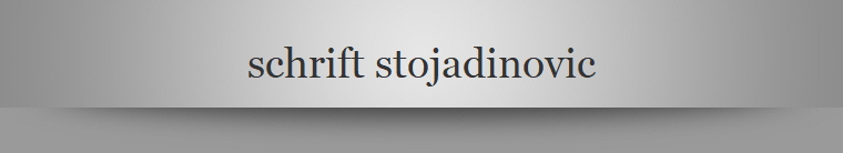 schrift stojadinovic